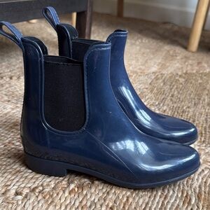 J. Crew Navy Chelsea Rain Boots